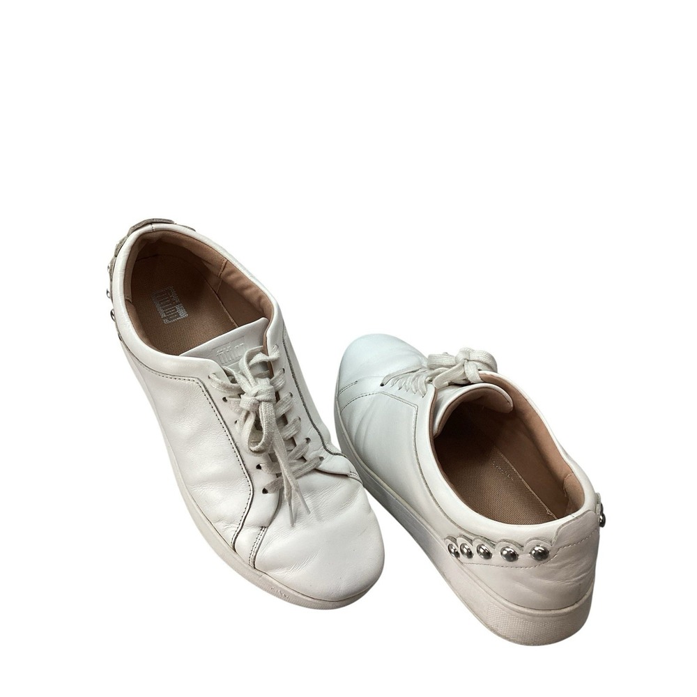FitFlop‎ Rally Stud Heels Backtab Leather Sneaker Women's 9 White Anatomicush